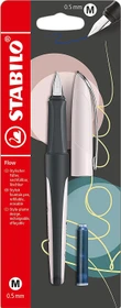 STABILO Flow MODERN OFFICE schwarz/pastellrose, rechte Hand, mittel, Blister