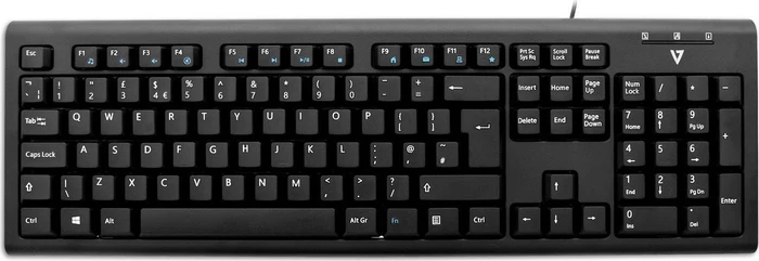 V7 Keyboard KU200, schwarz, PS/2 & USB, UK