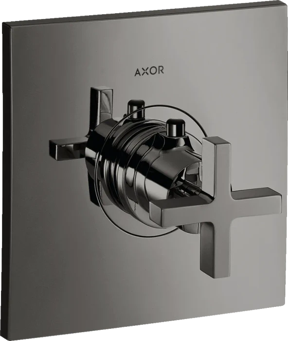 Hansgrohe Axor Citterio Thermostat HighFlow Unterputz mit Kreuzgriff polished black chrome