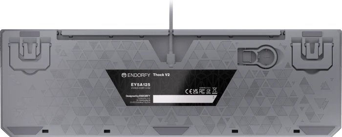 Endorfy Thock V2, PBT, grau, LEDs RGB, hot-swap, Endorfy RED, USB, US