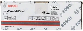 Bosch Professional C470 Best for Wood and Paint Schleifblatt K120, 150mm, 50 Stück