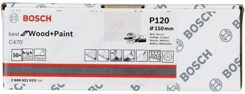 Bosch Professional C470 Best for Wood and Paint Schleifblatt K120, 150mm, 50 Stück