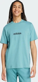 adidas Essentials Linear Single Jersey T-Shirt kurzarm powder teal/black (Herren)