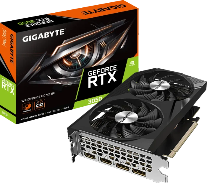 GIGABYTE GeForce RTX 3050 Windforce OC V2 8G, 8GB GDDR6, 2x HDMI, 2x DP