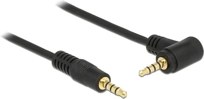 DeLOCK 3.5mm 4-Pin Klinke gerade/gewinkelt schwarz 2m