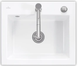 Villeroy & Boch Subway 60 S Einbau Becken mittig mit Ablauffernbedienung weiß alpin