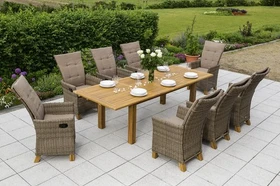 Merxx Toskana Gartenmöbel-Set braun/natur, 9-tlg.