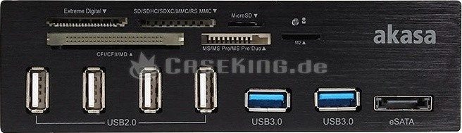 Akasa InterConnect Pro Multi-Slot-Cardreader, USB 3.0 19-Pin Stecksockel [Stecker]