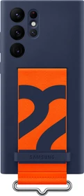Samsung Silicone Cover with Strap für Galaxy S22 Ultra navy