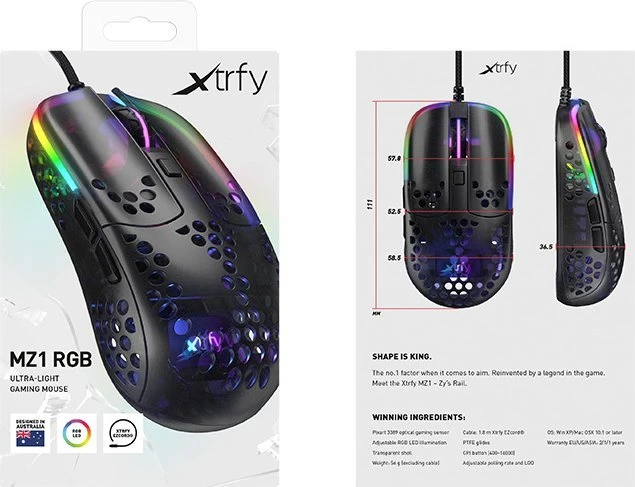 Xtrfy MZ1 "Zy's Rail" schwarz, USB