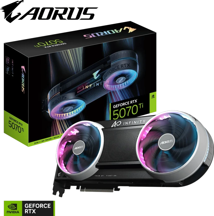 GIGABYTE AORUS GeForce RTX 5070 Ti Infinity 16G, 16GB GDDR7, HDMI, 3x DP