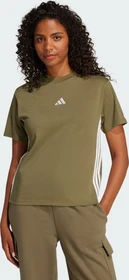 adidas Essentials 3-Streifen Cotton T-Shirt kurzarm olive strata/white (Damen)