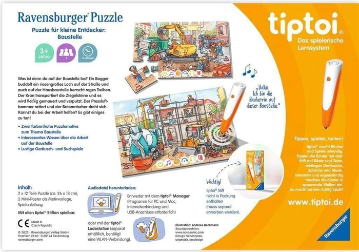 Ravensburger tiptoi Puzzle: Puzzle für kleine Entdecker: Baustelle