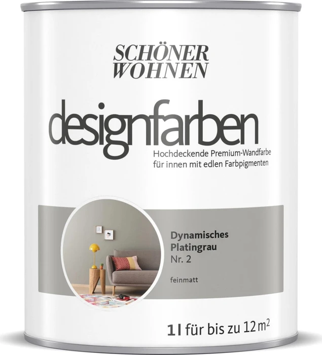 Schöner Wohnen Designfarben innen dynamisches platingrau matt, 1l