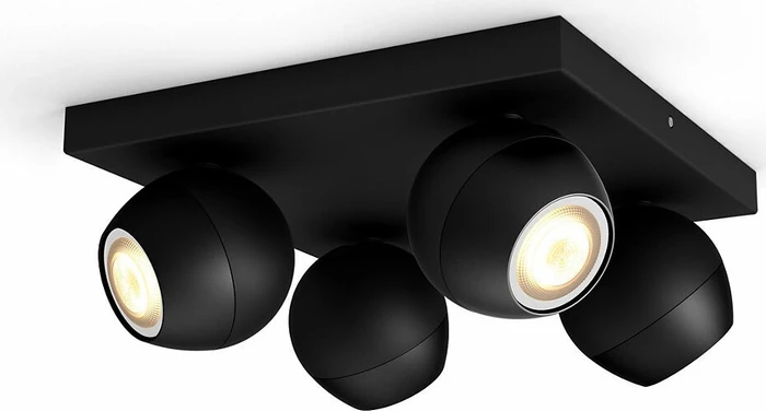Philips Hue White Ambiance Buckram 4-flammig schwarz