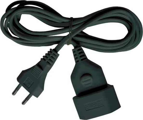 Brennenstuhl Verlängerungskabel IP20 schwarz H03VVH2-F 2x0,75, Euro-Stecker, 5m