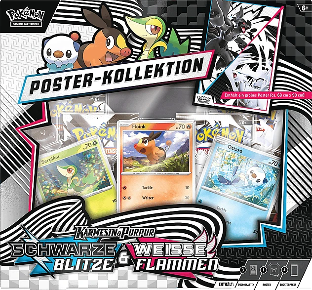 Pokémon - Karmesin & Purpur Schwarze Blitze & Weisse Flammen Poster-Kollektion