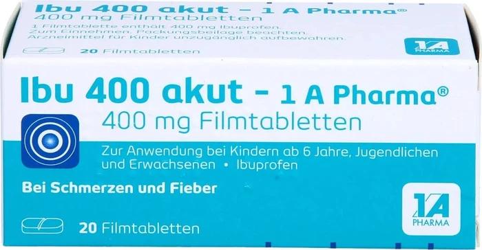 1A Pharma Ibu 400 akut Schmerztabletten, 20 Stück