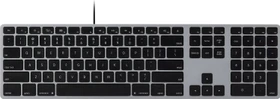 Matias Aluminum Wired Keyboard for Mac (USB-C), Space Gray, USB, US (FK318CB)