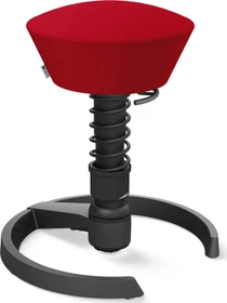 Aeris Swopper New Edition Bürohocker mit Gleitern, Feder Standard, Gestell Alu schwarz, Bezug Wollmischung Select rot