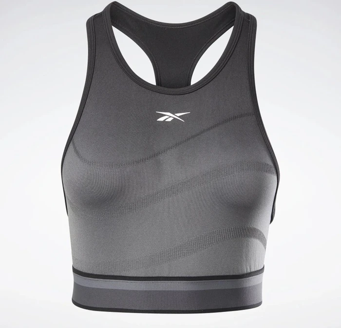 Reebok United By Fitness Seamless Crop Top Funktionsshirt ärmellos schwarz/grau (Damen)