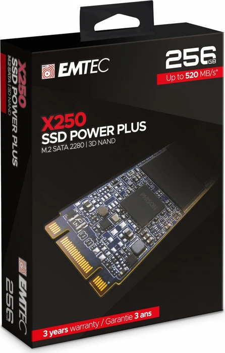 Emtec X250 SSD Power Plus 256GB, M.2 2280 / B-M-Key / SATA 6Gb/s
