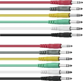 Omnitronic Klinkenkabel 6.35mm Patchcord Stereo 6x 0.9m