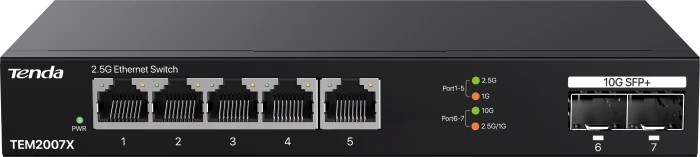 Tenda TEM2000 Desktop 2.5G Switch, 5x RJ-45, 2x SFP+