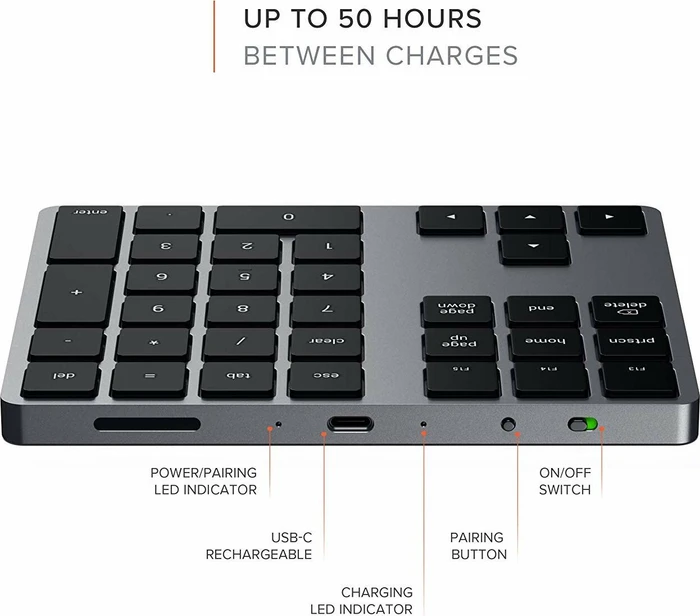 Satechi Extended Wireless Keypad Mac, Bluetooth