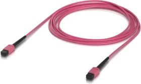Ubiquiti UniFi MPO-12 Typ B female 100G Patchkabel, OM4, 1x MPO Stecker/1x MPO Stecker, 3m, rosa