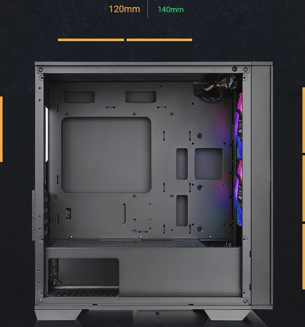 Thermaltake Divider 170 TG ARGB, schwarz, Glasfenster