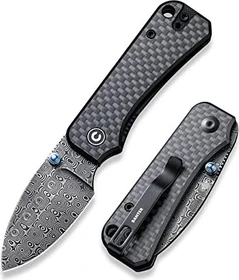 Civivi Baby Banter Taschenmesser twill carbon fiber g10/black hand rubbed damascus