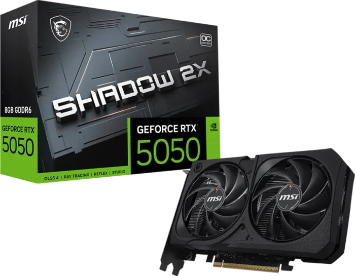 MSI GeForce RTX 5050 8G Shadow 2X OC, G5050-8S2C, 8GB GDDR6, HDMI, 3x DP