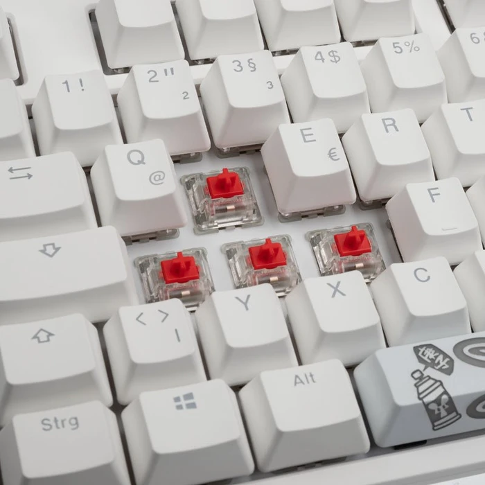 Ducky One 2 RGB TKL PBT, LEDs RGB, weiß, MX RGB RED, USB, DE