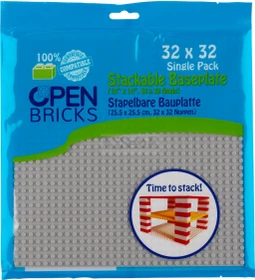Open Bricks Stapelbare Bauplatte 32x32 Single Pack hellgrau