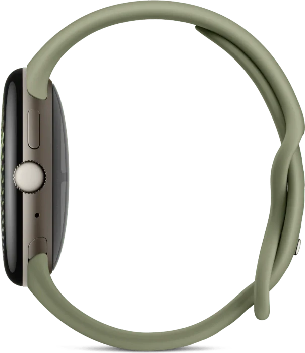 Google Pixel Watch 5 (Wi-Fi) 45mm satin pyrite mit Sportarmband olive