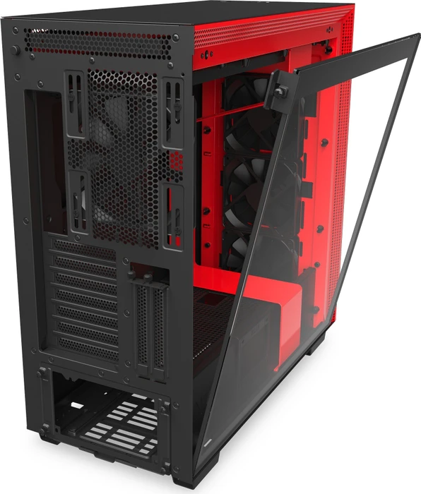 NZXT H710i, schwarz/rot, Glasfenster
