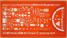 Schneider Standardgraph Elektro-Kombi Schaltzeichen Schablone, orange