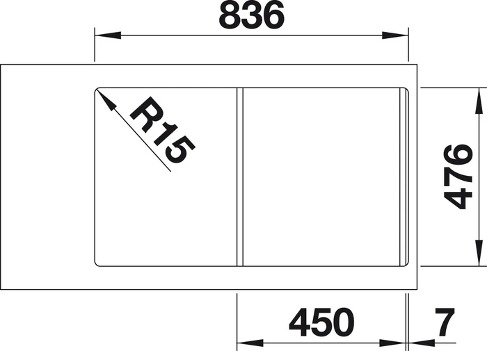 Blanco Lantos 45 S-IF Einbau Becken reversibel mit Ablauffernbedienung edelstahl