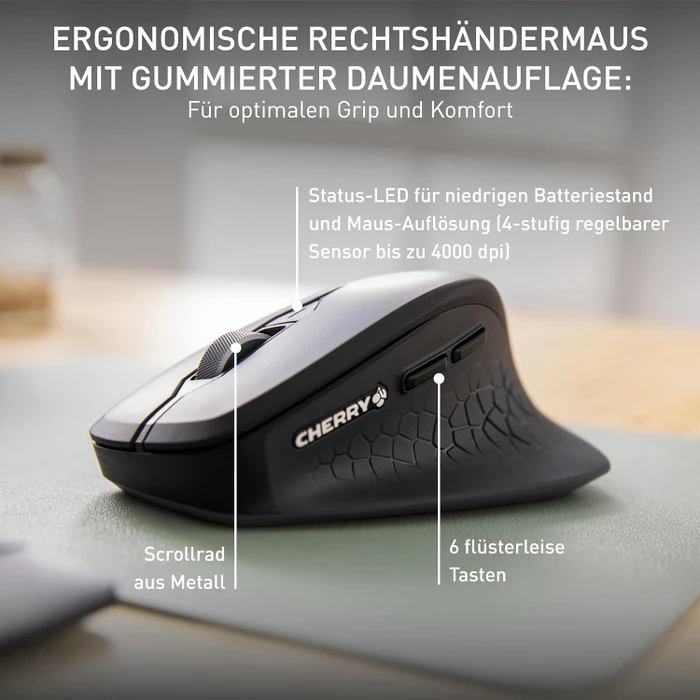 Cherry Stream Desktop Comfort schwarz, USB, DE