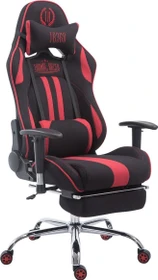 CLP Racing Limit V2 Stoff Gamingstuhl mit Fußstütze, schwarz/rot
