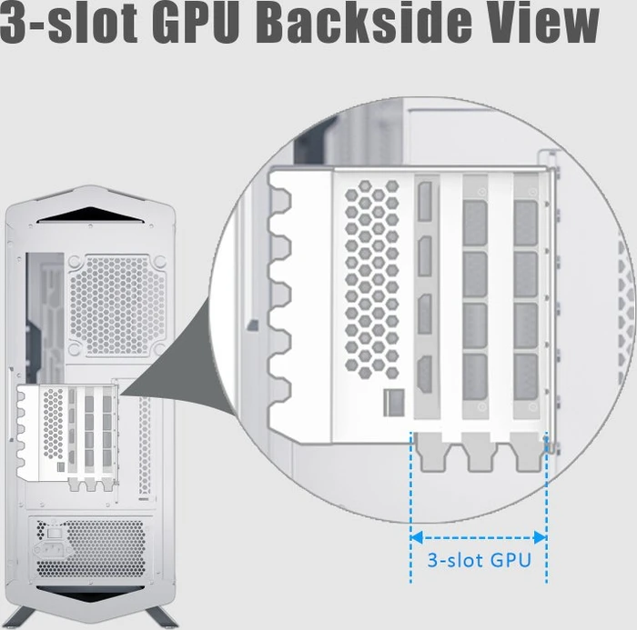 Glotrends Vertical Graphics Card Support Bracket, 3-Slot, gewinkelt, PCIe 5.0, 150mm, weiß