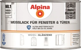 Alpina Farben Weißlack Fenster & Türen glänzend weiß, 300ml