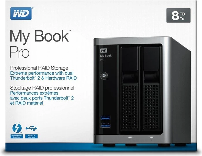 Western Digital WD My Book Pro, 8TB, USB-A 3.0/USB 3.0 Micro-B/Thunderbolt 2 / Mini DisplayPort 1.2