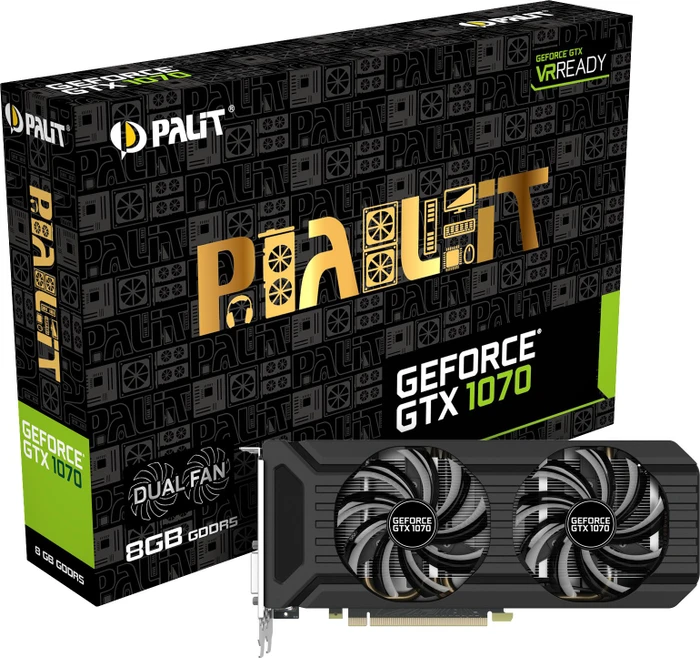 Palit GeForce GTX 1070 Dual, 8GB GDDR5, DVI, HDMI, 3x DP