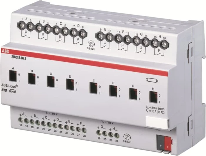 ABB SD/S8.16.1 Schalt-/Dimmaktor 8-fach, 16A, 8TE REG
