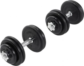 Gorilla Sports Gummi Kurzhanteln Sternverschluss Hantelstangen Set 30kg