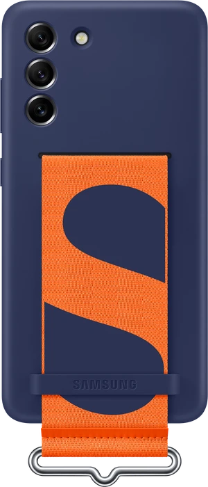 Samsung Silicone Cover with Strap für Galaxy S21 FE navy