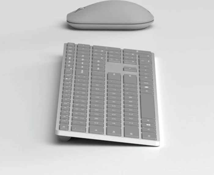 Microsoft Surface Keyboard 2nd Edition, silber/grau, mit Copilot-Taste, Bluetooth, FR