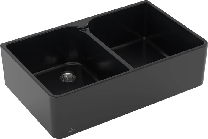 Villeroy & Boch Spülstein Doppelspüle pure black